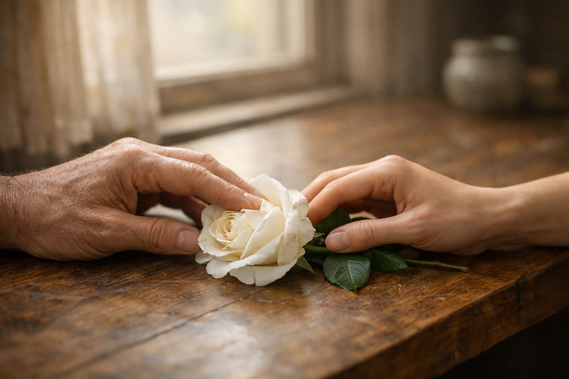 Rosa bianca commemorativa - Onoranze Funebri CSF